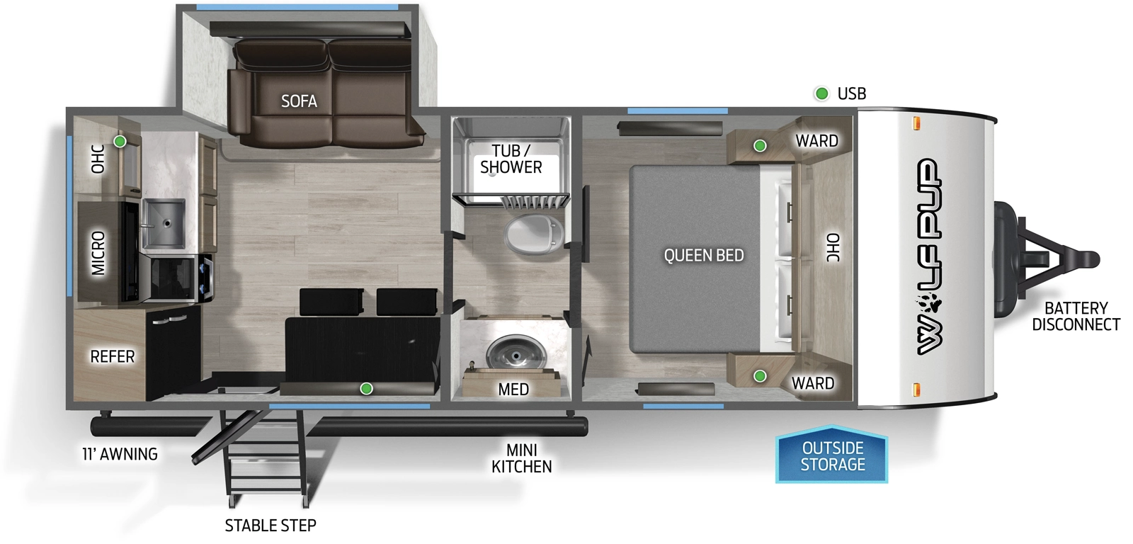 Wolf Pup 17SC Floorplan